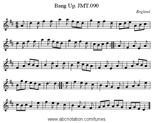 Bang Up. JMT.090 - staff notation
