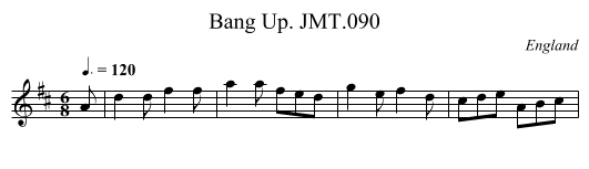 Bang Up. JMT.090 - staff notation