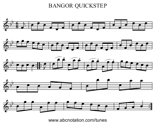 BANGOR QUICKSTEP - staff notation
