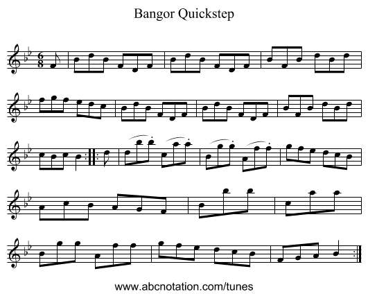 Bangor Quickstep - staff notation