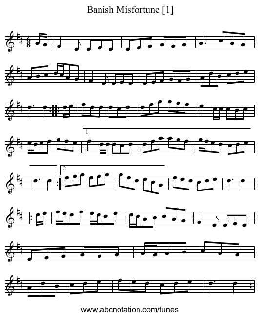 Banish Misfortune [1] - staff notation