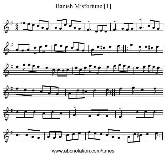 Banish Misfortune [1] - staff notation