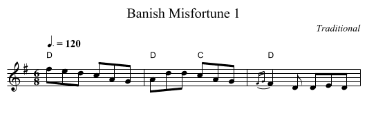 Banish Misfortune 1 - staff notation