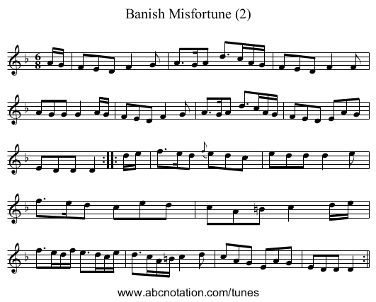 Banish Misfortune (2) - staff notation