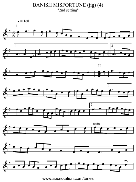 BANISH MISFORTUNE (jig) (4) - staff notation