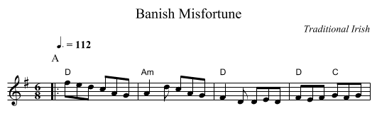 Banish Misfortune - staff notation