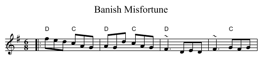 Banish Misfortune - staff notation