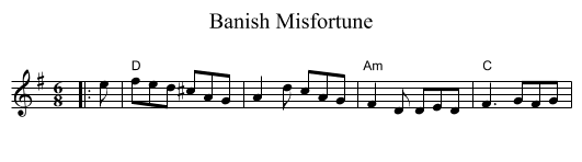 Banish Misfortune - staff notation