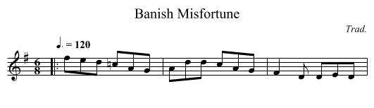 Banish Misfortune - staff notation