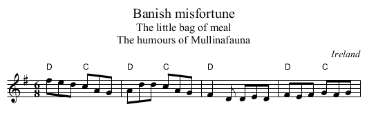 Banish misfortune - staff notation