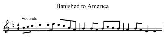 Banished to America - staff notation