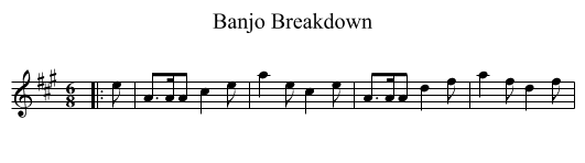 Banjo Breakdown - staff notation