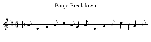 Banjo Breakdown - staff notation