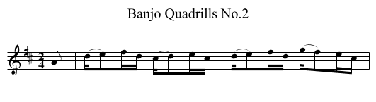 Banjo Quadrills No.2 - staff notation