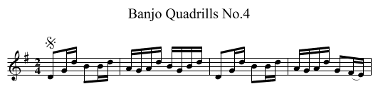 Banjo Quadrills No.4 - staff notation
