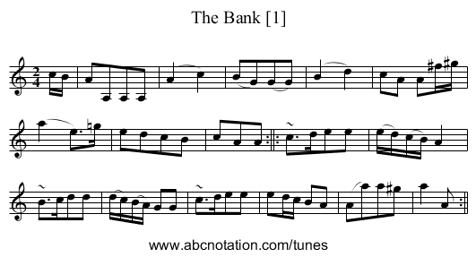 Bank [1], The - staff notation