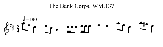 Bank Corps. WM.137, The - staff notation