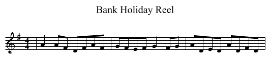 Bank Holiday Reel - staff notation