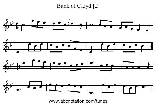 Bank of Cloyd [2] - staff notation