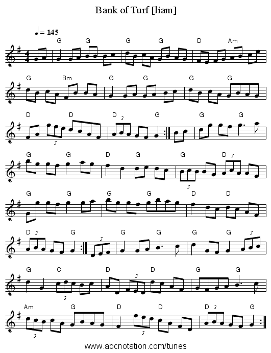 Bank of Turf [liam] - staff notation