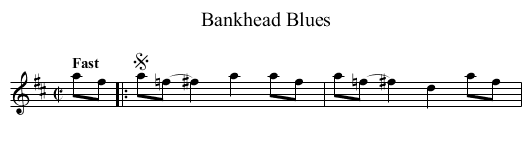 Bankhead Blues - staff notation