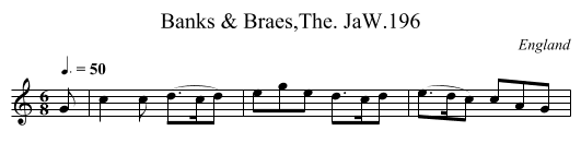 Banks & Braes,The. JaW.196 - staff notation