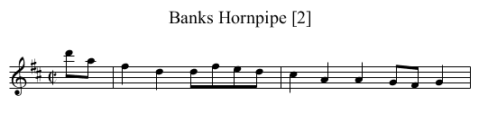 Banks Hornpipe [2] - staff notation