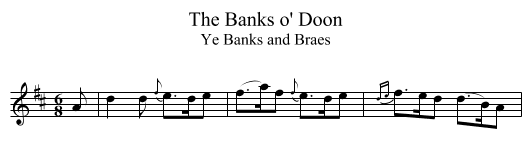 Banks o' Doon, The - staff notation