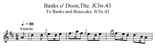 Banks o' Doon,The. JClw.43 - staff notation