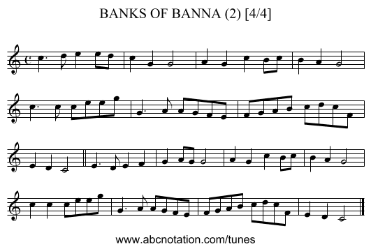 BANKS OF BANNA (2) [4/4] - staff notation