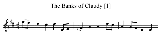 Banks of Claudy [1], The - staff notation