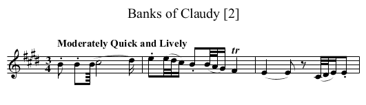 Banks of Claudy [2] - staff notation