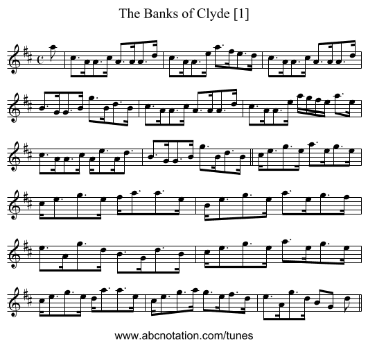 Banks of Clyde [1], The - staff notation