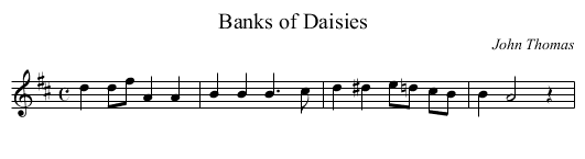 Banks of Daisies - staff notation