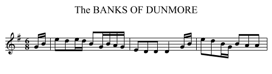 BANKS OF DUNMORE, The - staff notation