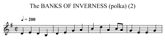 BANKS OF INVERNESS (polka) (2), The - staff notation