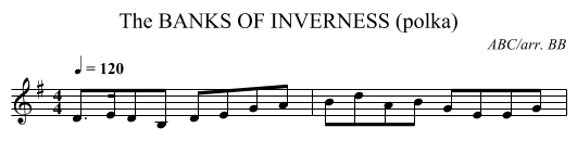 BANKS OF INVERNESS (polka), The - staff notation