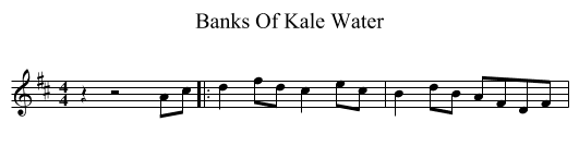 Banks Of Kale Water - staff notation