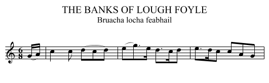 BANKS OF LOUGH FOYLE, THE  - staff notation