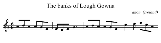 banks of Lough Gowna, The  - staff notation