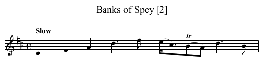 Banks of Spey [2] - staff notation