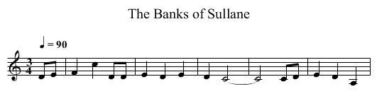 Banks of Sullane, The - staff notation