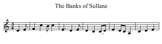 Banks of Sullane, The - staff notation