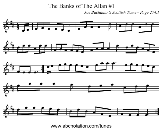 Banks of The Allan #1, The - staff notation