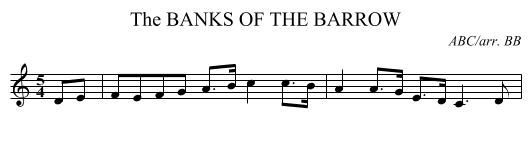 BANKS OF THE BARROW, The - staff notation