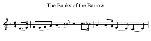 Banks of the Barrow, The  - staff notation