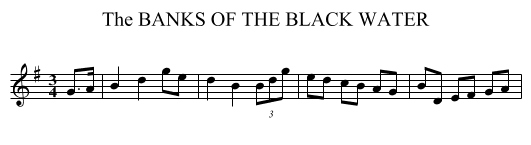 BANKS OF THE BLACK WATER, The - staff notation