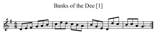 Banks of the Dee [1] - staff notation
