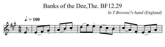 Banks of the Dee,The. BF12.29 - staff notation