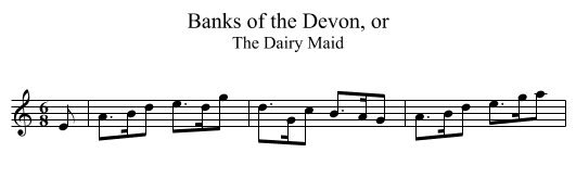 Banks of the Devon, or - staff notation
